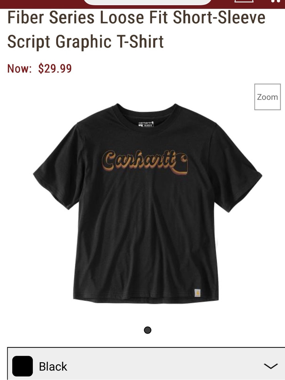 Carhartt Black Script Graphic T-Shirt
